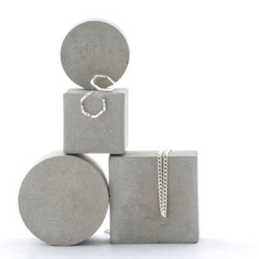 Modular Pale Grey Geometric Concrete Jewellery Photo Prop Set of 4, No26 by PASiNGA