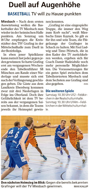 Artikel im Miesbacher Merkur am 5. Dezember 2025 - Zum Vergrößern klicken