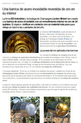 press Tecnovino gd industries leclerc briant golden barrel