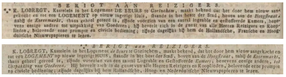 Uit de Utrechtsche- en Rotterdamsche Courant september 1816.