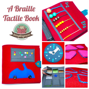 Braille Touch Feel Quiet book Tactile Book sewing