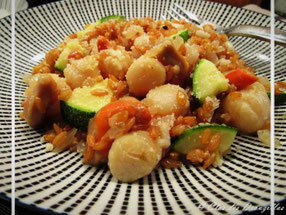 Petit épeautre façon risotto aux Saint-Jacques