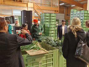 Delegation beim Besuch der Auslieferungshalle