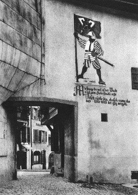 Das geschmückte Bäsetöri. Foto: J. Gaberell, Thalwil, Die Berner Woche in Wort und Bild, Nr. 14, 1933