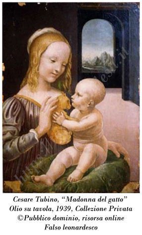 Falso Leonardo_Cesare Tubino_Madonna del gatto_ Olio su tavola_1939