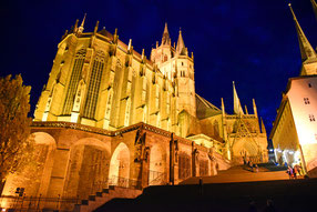 Erfurter Dom bei Nacht