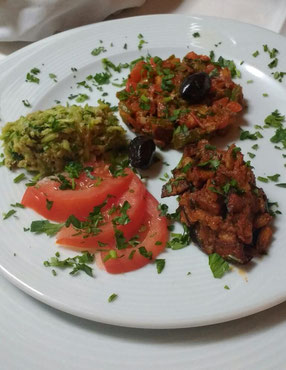 Marrakesh style starters prepared by me!