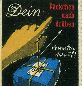 Paket-Marke der Deutschen Bundespost, um 1952. Quelle: www.suevia-strassburg.