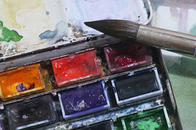 Malkurs Malkurse Altona Blankenese Klein Flottbek Dienstag Aquarellkasten Aquarellfarben Kunstkurs Hamburg Farbkasten Malen lernen am Dienstagabend