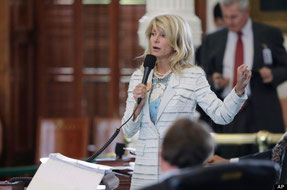 She filibustered to prevent the Texas legislature from passing a restrictive women's rights bill!!