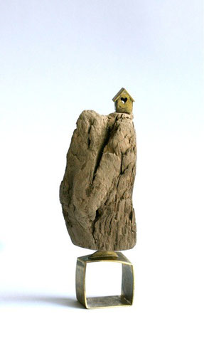 Miniaturskulptur. Messing montiert. Höhe ca. 9 cm