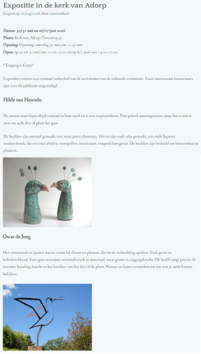 website Culturele Commissie Adorp
