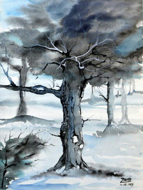 ZAUBERBAUM, Aquarell / Tinte, 1983, ©Johann Wolfgang Busch