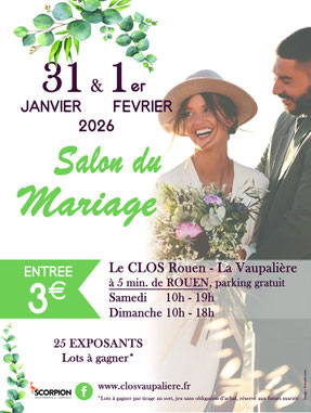 Salon du Mariage Au Clos de la Vaupalière 31 Janvier et 01 Février 2026