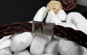 Edelstahl-Magnet-Schiebeverschluss flach glänzend im Armband