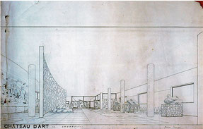 卒業設計「CHATEAU D'ART 芸術の館」１９３８年　内観パース