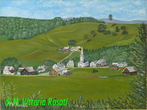 ill villaggio del Vermont, olio su tela cm 30x40 anno 2006