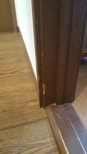 ドア枠えぐれキズリペア補修