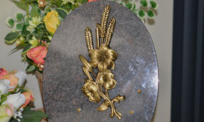 bronze-gerbe-ble-coquelicot-ornement-funeraire