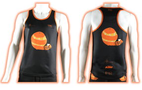 Premium custom printed racer back running vests with high-quality Super DryLite fabric for clubs, teams and race events.