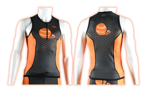 Epic Premium custom sprint triathlon tops with lightweight Tri-Skin compression fabric and streamlined no-pocket race design.