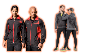 Premium custom branded running jackets for clubs, teams and events with high-quality performance fabric options.