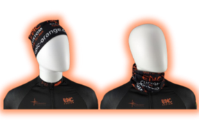Premium custom printed running snoods with lightweight performance fabric for clubs, teams and event promotion.