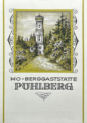 Speisekarte Pöhlberghaus 1972