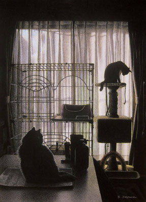 エスキース《わが家》アクリル F4