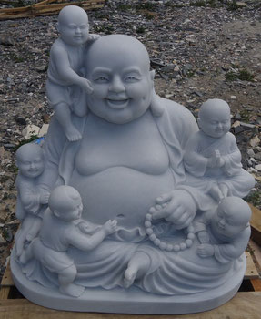 Symbole vom Happy Buddha, dicker Bauch, lachen, Gebetskette, Sack, Perle, Pfirsich, Kinder