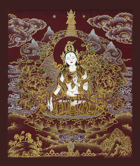 White Tara painted by Phuntsho Wangdi