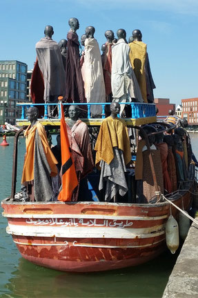 Ging am 23. /24. August im Hafen von Münster vor Anker: Das ehemalige Flüchtlings- und heutige Ausstellungsboot „Al-hadj Djumaa“