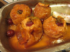 Pommes au four, miel et cannelle