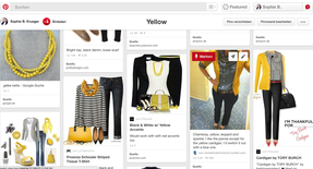 Screenshot meines Pinterst-Boards: "Yellow"