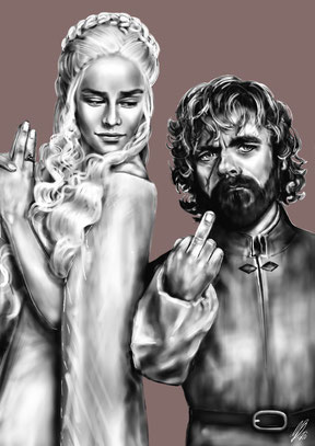 Game of Thrones "Daenerys and Tyrion", digital art, procreate, stil: airbrush, 2020