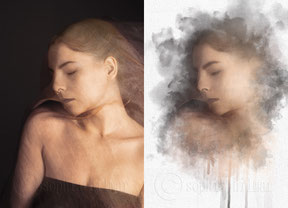 Watercolor Portrait Before and After