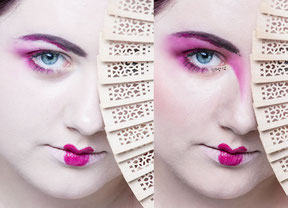 Geisha Portrait Before and After