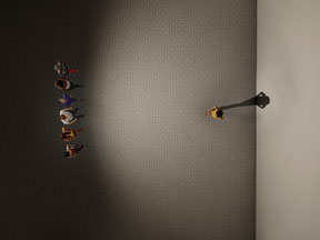 Mock-Up of Person standing up against a wall