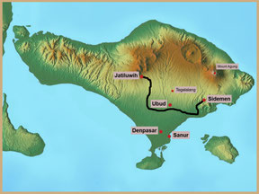 Denpasar, Bali, Ubud, Sanur, Jatiluwih, Sidemen