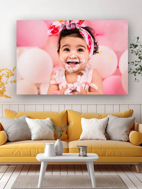 cake smash shoot on canvas