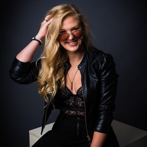portretshoot in groene jurk