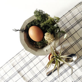 Easter Table Setting With Air Plants And Concrete 