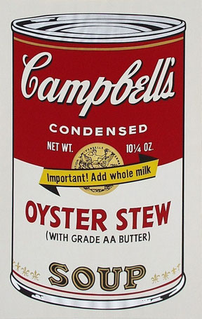 Andy Warhol,  Campbell's Soup II, 1969,(Oyster Stew), screenprint on white paper, 1969, 89 x 58,5 cm, Edition 42 / 250  