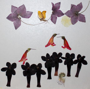 Blütenkunst pressed flowers floralart Kunstwerk aus echten Blüten