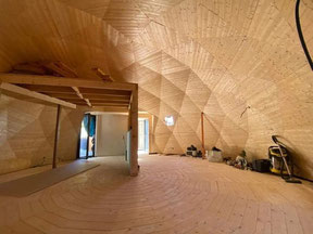 dôme géodésique maison bois habitat quatre saisons