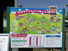 フラワートレイン案内板