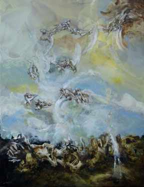 Le jour d'après REborn 3 acrylique sur toile dim 116cmx89cm