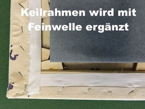 Bild auf Keilrahmen spannen  
