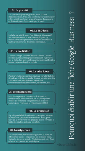 La fiche Google est un support complémentaire pour son référencement SEO, notamment pour attirer des prospects/cliens locaux.