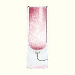 pink table lamp with rock salt 